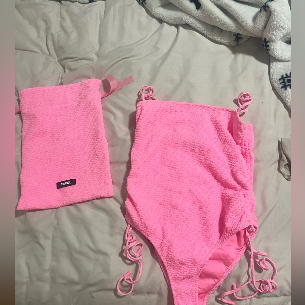Triangl bubble gum pink one piece swimsuit medium